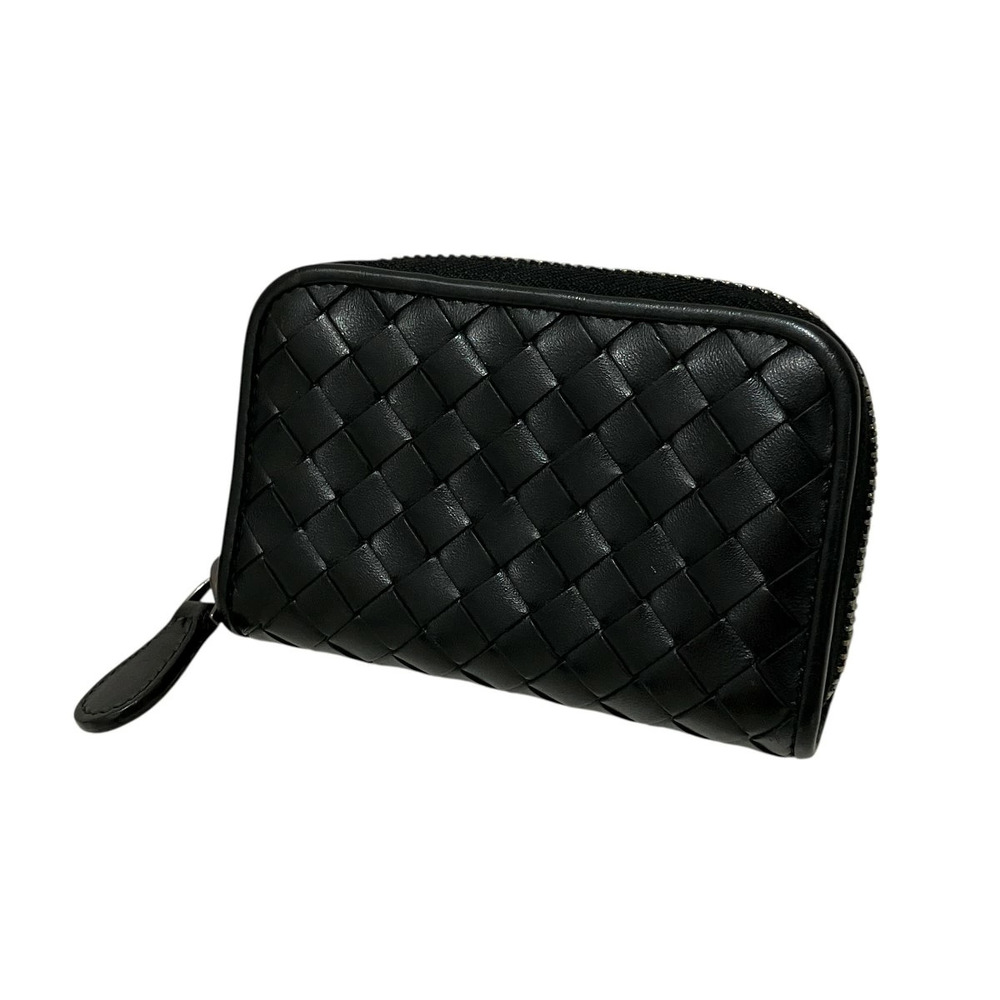 Bottega Veneta Round Zip Coin Wallet Black